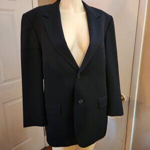 Evan Picone Mens Navy Blue 100% Wool Sport Coat Suit Jacket Blazer Sz 40 READESC